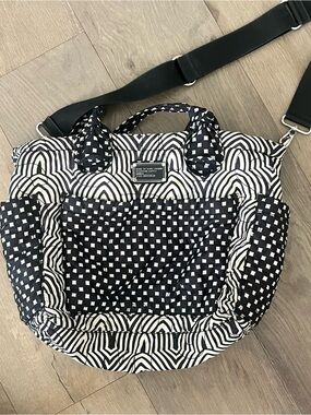 Marc Jacobs Black & White Patterned Quilted Tote/ Diaperbag